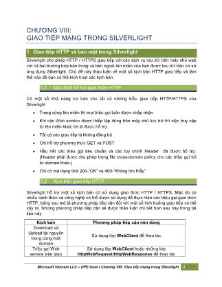 Bài giảng Mạng Silverlight - Chương 8: Giao tiếp mạng trong Silverlight