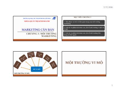 Bài giảng Marketing căn bản - Chương 3: Môi trường marketing - Th.s Huỳnh Hạnh Phúc