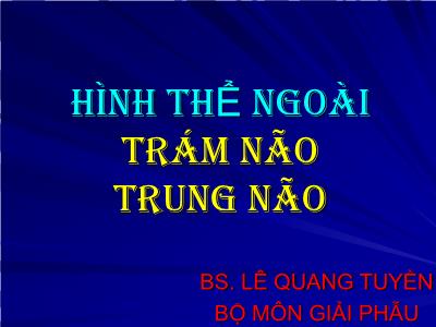 Bài giảng môn Giải phẫu: Hình thể ngoài trám não trung não - Lê Quang Tuyền