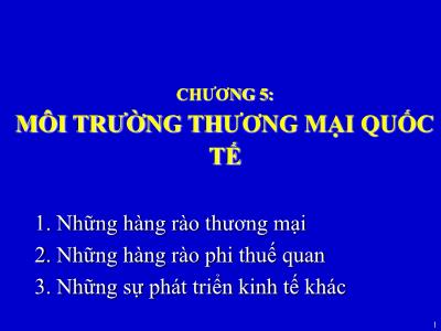 Bài giảng môn Quản trị kinh doanh quốc tế - Chương 5: Môi trường thương mại quốc tế