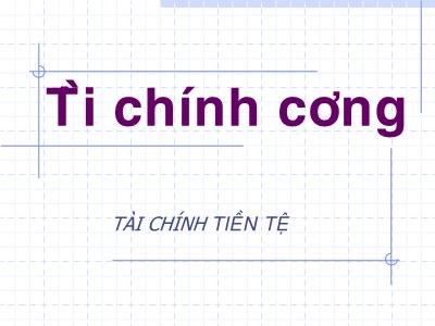 Bài giảng môn Tài chính công