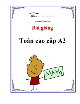 Bài giảng môn Toán cao cấp 2