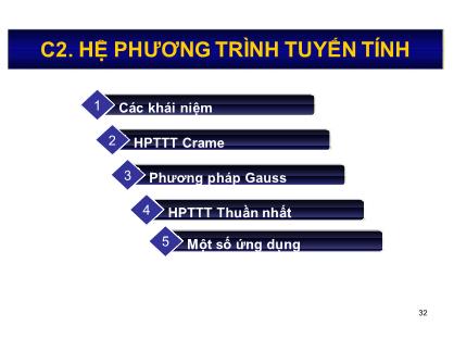 Bài giảng môn Toán cao cấp - Chương 2: Hệ phương trình tuyến tính