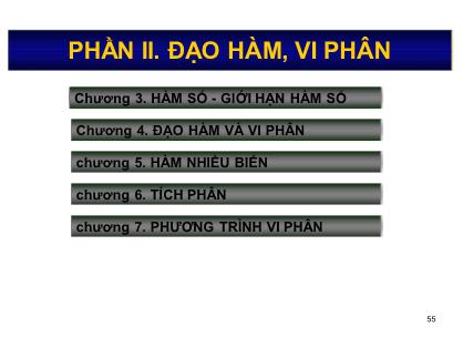 Bài giảng môn Toán cao cấp - Chương 3: Hàm số-Giới hạn hàm số