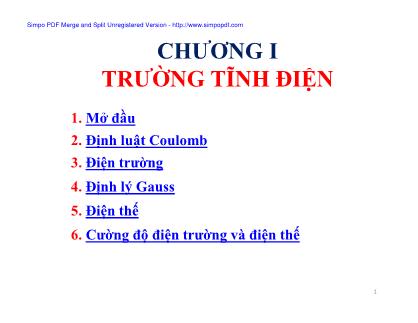 Bài giảng môn Vật lý đại cương