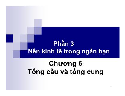 Bài giảng Nguyên lý kinh tế vĩ mô - Chương 6: Tổng cầu và tổng cung