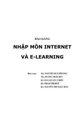 Bài giảng Nhập môn Internet và E-Learning