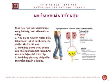 Bài giảng Nhiễm khuẩn tiết niệu - ThS. Nguyễn Phúc Học