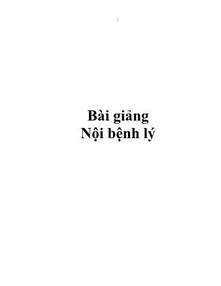 Bài giảng Nội bệnh lý