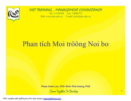 Bài giảng Phân tích Môi trường Nội bộ