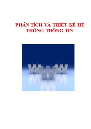 Bài giảng Phân tích và thiết kế hệ thống thông tin