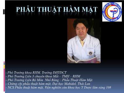 Bài giảng Phẫu thuật hàm mặt