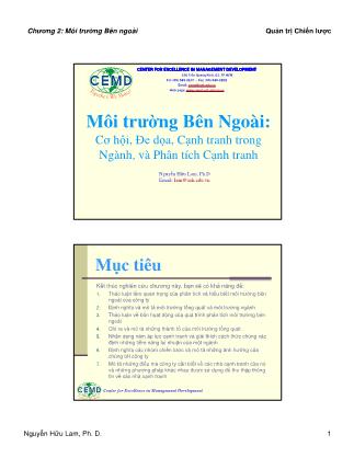 Bài giảng Quản trị chiến lược - Chương 2: Môi trường bên ngoài - Nguyễn Hữu Lam