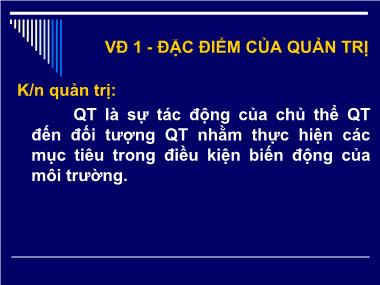 Bài giảng Quản trị học