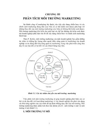 Bài giảng Quản trị Marketing  - Chương III: Phân tích môi trường marketing