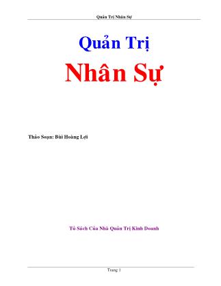 Bài giảng Quản trị nhân sự