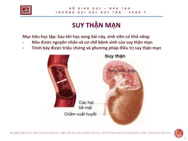 Bài giảng Suy thận mạn - ThS. Nguyễn Phúc Học