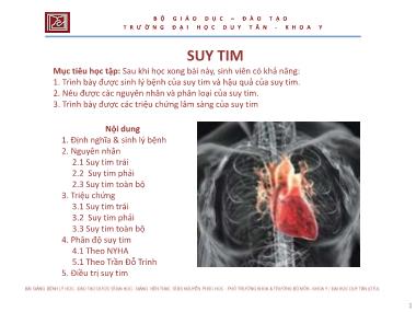 Bài giảng Suy tim - ThS. Nguyễn Phúc Học