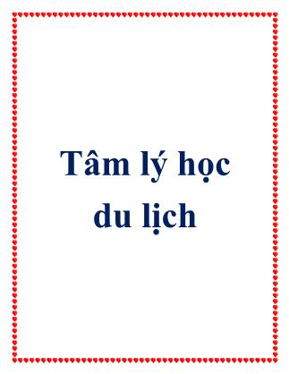 Bài giảng Tâm lý học du lịch