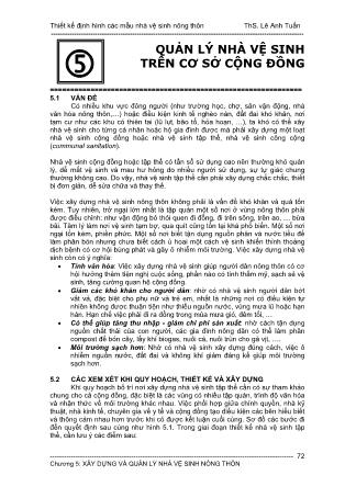 Bài giảng Thiết kế định hình các mẫu nhà vệ sinh nông thôn - Phần 5: Quản lý nhà vệ sinh trên cơ sở cộng đồng - ThS. Lê Anh Tuấn