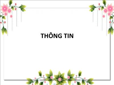 Bài giảng Thông tin