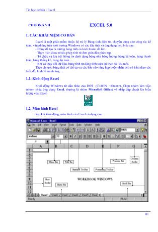 Bài giảng Tin học cơ bản - Chương VII: Excel 5.0