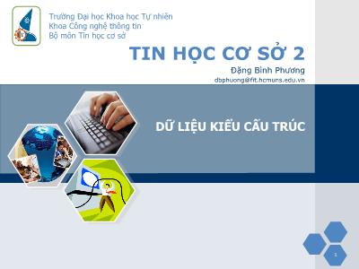 Bài giảng Tin học cơ sở 2: Dữ liệu kiểu cấu trúc - Đặng Bích Phương