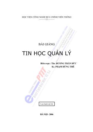 Bài giảng Tin học quản lý - ThS. Dương Trần Đức