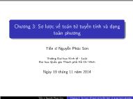 Bài giảng Toán cao cấp - Chương 3: Sơ lược về toán tử tuyến tính và dạng toàn phương - TS. Nguyễn Phúc Sơn