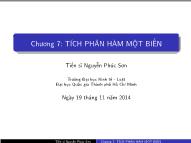 Bài giảng Toán cao cấp - Chương 7: Tích phân hàm một biến - TS. Nguyễn Phúc Sơn