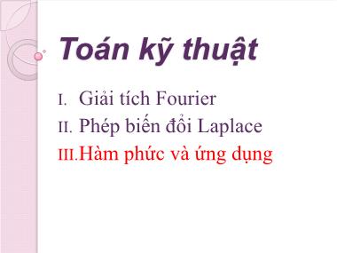 Bài giảng Toán kỹ thuật