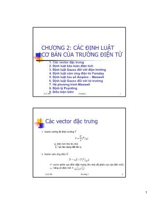 Bài giảng Trường điện từ - Chương 2: Các định luật cơ bản của trường điện từ