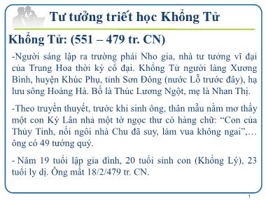 Bài giảng Tư tưởng triết học Khổng Tử