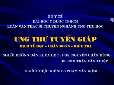 Bài giảng Ung thư tuyến giáp dịch tể học-chẩn đoán-điều trị