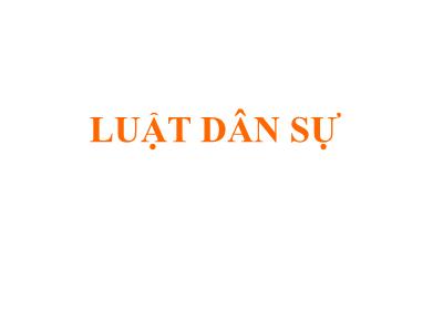 Bài giảng về Luật dân sự