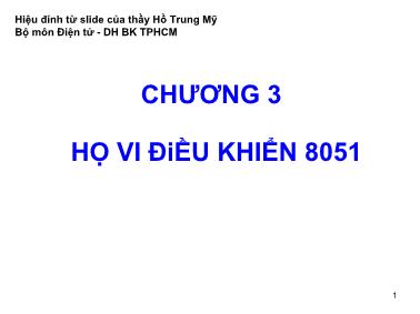 Bài giảng Vi xử lý - Chương 3: Họ vi điều khiển 8051 - Phần 3.7: Ngắt (Interrupt)