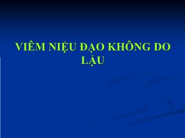 Bài giảng Viêm niệu đạo không do lậu