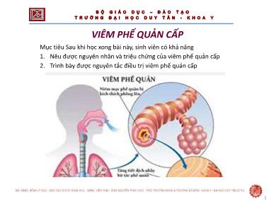 Bài giảng Viêm phế quản cấp - ThS. Nguyễn Phúc Học