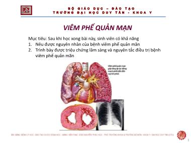 Bài giảng Viêm phế quản mạn - ThS. Nguyễn Phúc Học