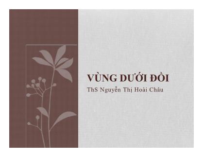 Bài giảng Vùng dưới đồi - ThS Nguyễn Thị Hoài Châu