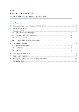 Bài giảng WCF (Windows Communication Foundation) - Bài 1: Giới thiệu tổng quan về WCF