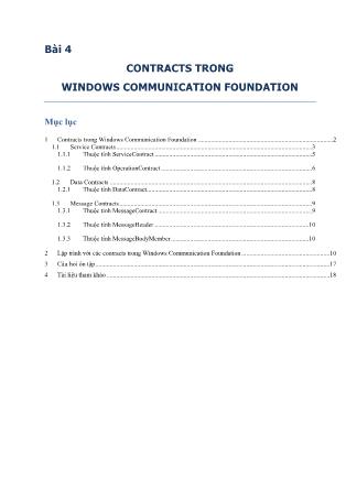 Bài giảng WCF (Windows Communication Foundation) - Bài 4: Contracts trong WCF