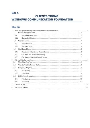 Bài giảng WCF (Windows Communication Foundation) - Bài 5: Clients trong WCF