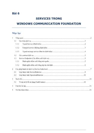 Bài giảng WCF (Windows Communication Foundation) - Bài 6: Services trong WCF