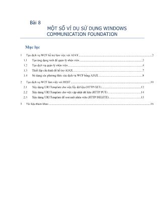 Bài giảng WCF (Windows Communication Foundation) - Bài 8: Một số ví dụ sử dụng WCF