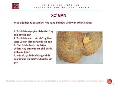 Bài giảng Xơ gan - ThS. Nguyễn Phúc Học