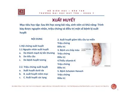 Bài giảng Xuất huyết - ThS. Nguyễn Phúc Học