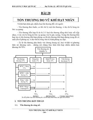 Bài giảng Y học quân sự - Bài 28: Tổn thương do vũ khí hạt nhân - Bùi Xuân Quang