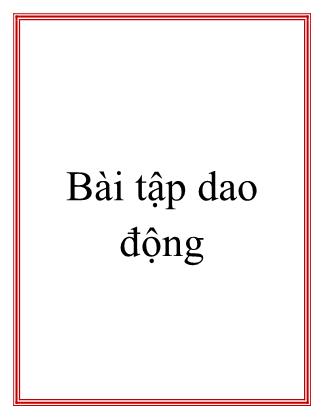 Bài tập dao động