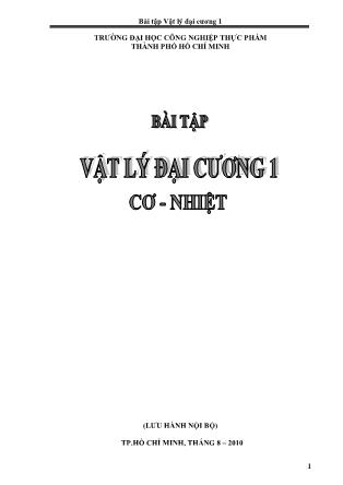 Bài tập Vật lý đại cương 1 (Phần 1)